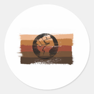 GESPIJNDE BIPOC-STRIPEN EN VIS RONDE STICKER