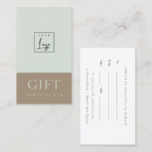 Gespikkeld Cadeaubon voor Aqua Kraft-Logo Visitekaartje (Voorkant / Achterkant)