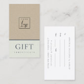 Gespikkeld Cadeaubon voor Aqua Kraft-Logo Visitekaartje (Voorkant / Achterkant)