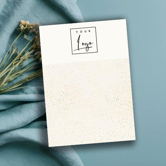 Gespikkeld Goud Wit Logo Blank Sieraden Display Visitekaartje