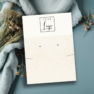 Gespikkeld Goud Wit Logo Oorbel Ketting Display Visitekaartje