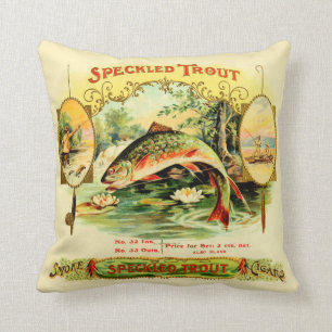 Gespikkeld  kaartje Sigar-etiket Kussen