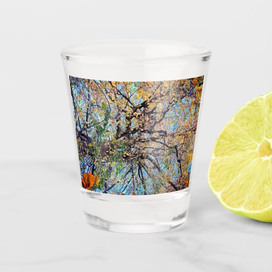 Gespikkelde bladeren shot glas (Voorkant)