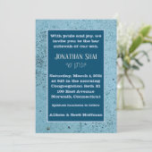 Gespikkelde blauwe uitnodiging (Staand voorkant)