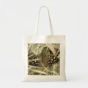 Gespikkelde Canvas tas met houten vlinder