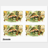 Gespikkelde  forel kunst rechthoekige sticker (Vel)