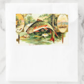 Gespikkelde  forel kunst rechthoekige sticker (Tas)