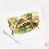 Gespikkelde  forel kunst rechthoekige sticker (Envelop)