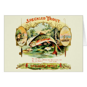 Gespikkelde forel  Sigar Box Label Greeting