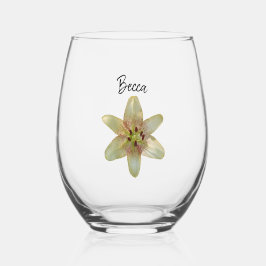 Gespikkelde gele lelie bloem gepersonaliseerd glas