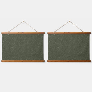 Gespikkelde Moss Green Wall Tapestry met Houthange Hangend Wandkleed