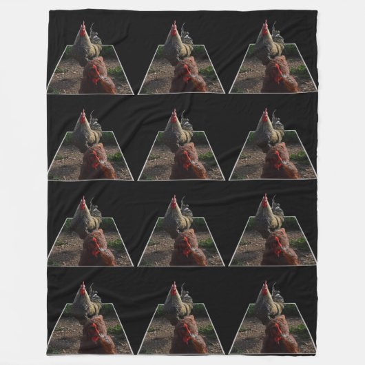 Gespikkelde Rooster Popout Art, Lge Fleece Blanket (Voorkant)