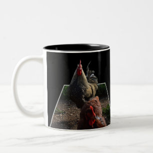 Gespikkelde Rooster Popout Art Tweekleurige Koffiemok