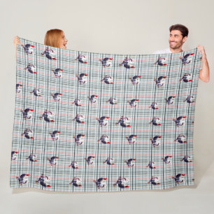 Gespikkelde roosters op de witte toneeldruk, fleece deken