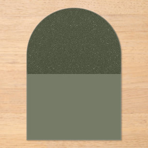 Gespikkelde Top Arch Moss Groene Acryl Uitnodiging Uitnodigingen