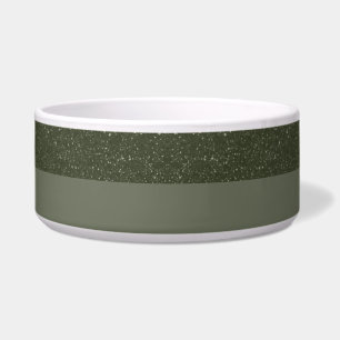 Gespikkelde Top Moss Groene Keramische Pet Bowl - Voerbakje