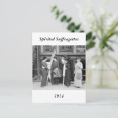 Gespirited Suffragettes, 1914 Briefkaart (Staand voorkant)