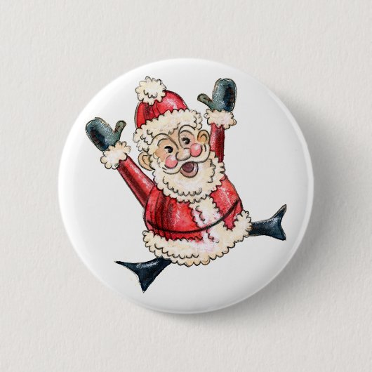 Gespiriteerde "Hooray Santa!" Button (Voorkant)