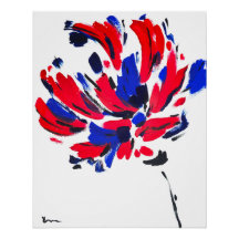 Gespleten bloem | Abstracte moderne bloemschilderk