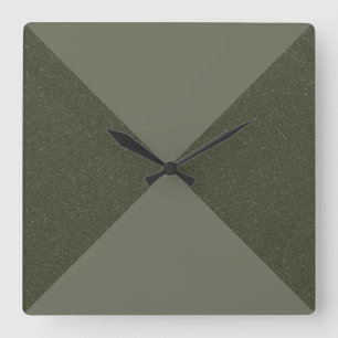 Gespleten Diagonaal Mosgroene Wandklok Vierkante Klok