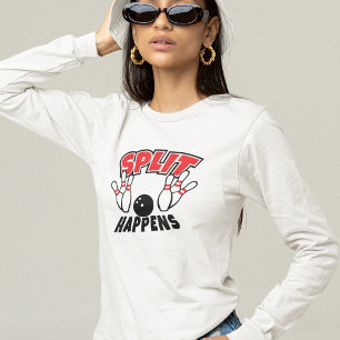 Gespleten gebeurt bij Bowling T-Shirt