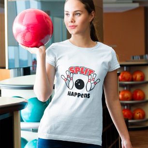 Gespleten gebeurt bij Bowling T-Shirt
