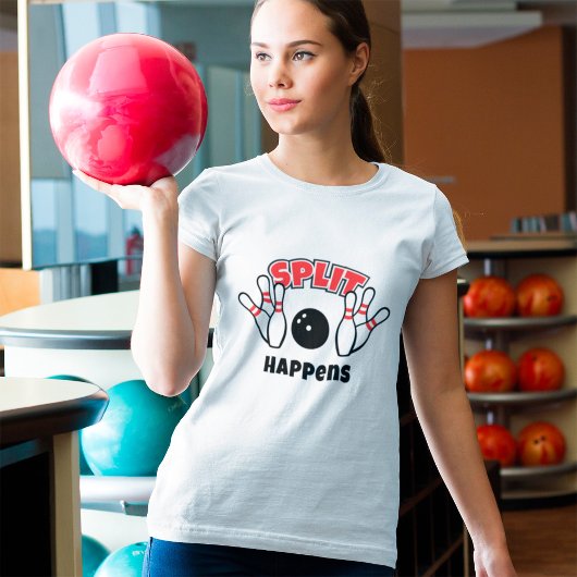 Gespleten gebeurt bij Bowling T-Shirt