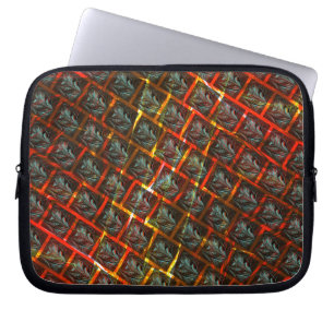 'Gespleten ogen', krassen of rood raster. Laptop Sleeve