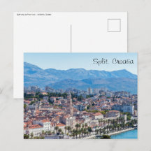 Gespleten stadszeedijk luchtfoto, Dalmatië, Kroati