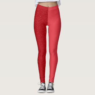Gespleten Tomaat Rood Contrast Leggings – Aanpasba