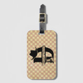 Gesplitst D Cowboy Monogram Bagagelabel (Voorkant (verticaal))