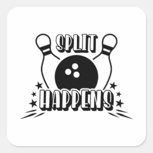 Gesplitst gebeurt bij Bowling-Shirt Vierkante Sticker