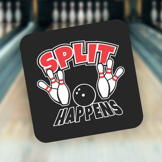 Gesplitst gebeurt bij Bowling Vierkante Sticker