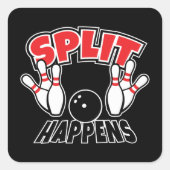 Gesplitst gebeurt bij Bowling Vierkante Sticker (Voorkant)