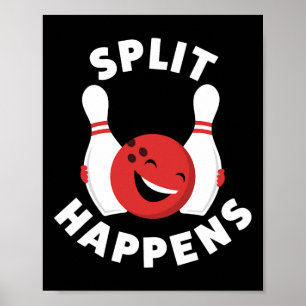 Gesplitst gebeurt grappig Shirt voor mannen en vro Poster