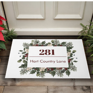 Gesplitst Huis Nummer Naam Custom Kerstmis Deurmat
