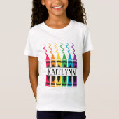 Gesplitst kleurpotlood Naam Ontwerp Aangepast kind T-shirt (Voorkant)