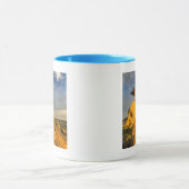 Gesplitste badlandformatie in kortegras mok (Midden)