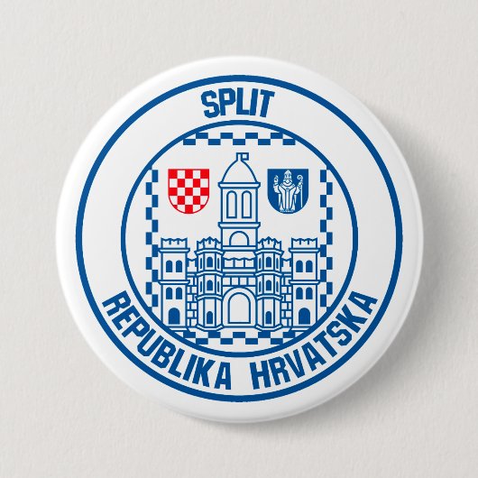 Gesplitste ronde Embleem Button 7,6 Cm (Voorkant)