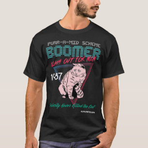 Gesponnen-a-mid-schema Boomer: Donkerkleurige T -  T-shirt