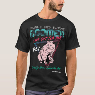 Gesponnen-a-mid-schema Boomer: Donkerkleurige T - T-shirt