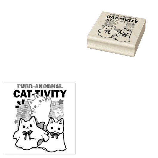 Gesponnen-anormale Cat-tivity Schattige Halloween Rubberstempel (Gestempeld)