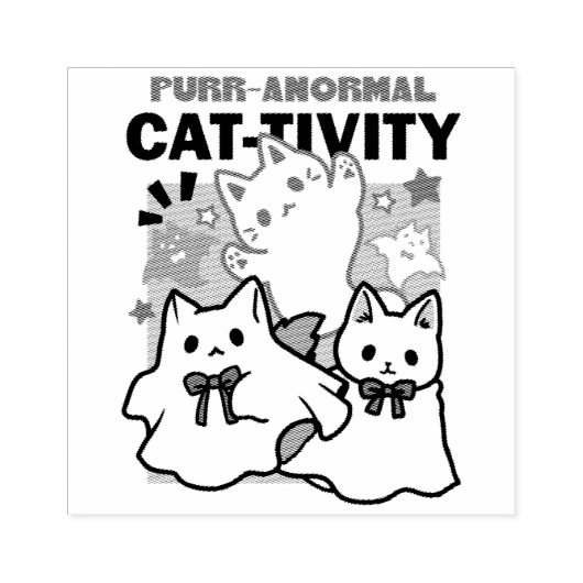 Gesponnen-anormale Cat-tivity Schattige Halloween Rubberstempel (Afrduk)