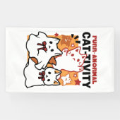 Gesponnen-anormale Cat-tivity Schattige Halloween Spandoek (Horizontaal)