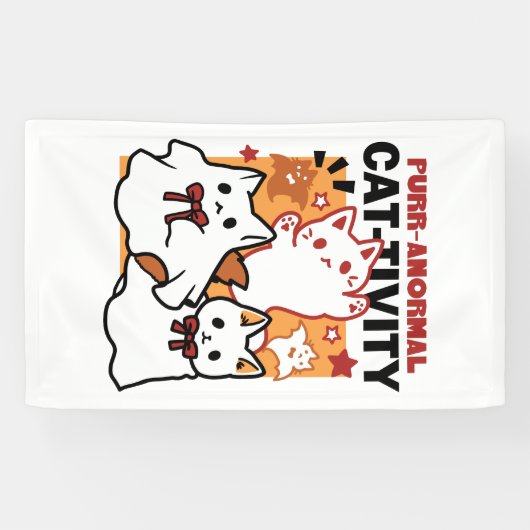 Gesponnen-anormale Cat-tivity Schattige Halloween  Spandoek (Horizontaal)