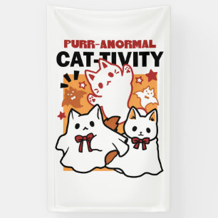 Gesponnen-anormale Cat-tivity Schattige Halloween  Spandoek