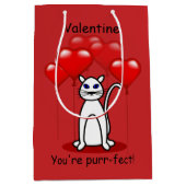 Gesponnen Cat Valentijn Med Gift Bag Medium Cadeauzakje (Voorkant)