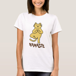Gesponnen-effect 'Namaste Cat Mom' T-shirt; Funny  T-shirt