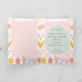  Gesponnen-effect Ragdoll Cat Bunny Easter Kaart (Binnen)