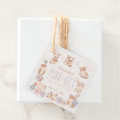 Gesponnen-effect Schattige Cats Bloemen Meisje 1e Bedankjes Labels (In situ)